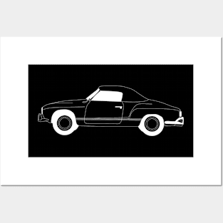 Kharmann Ghia White Outline Posters and Art